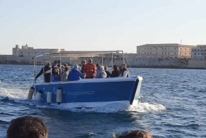 Syracuse: Boat tour Ortigia island,seacaves and explaination