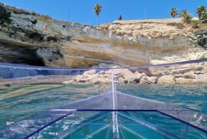 Siracusa: Tour in barca completamente trasparente della costa e delle grotte marine