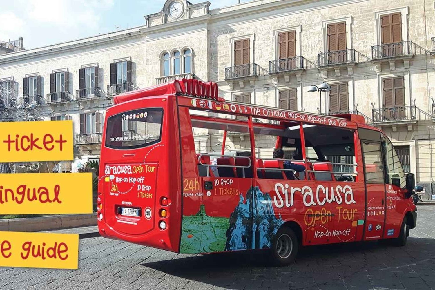Syrakusa: Open Tour, Hop On Hop Off -bussi