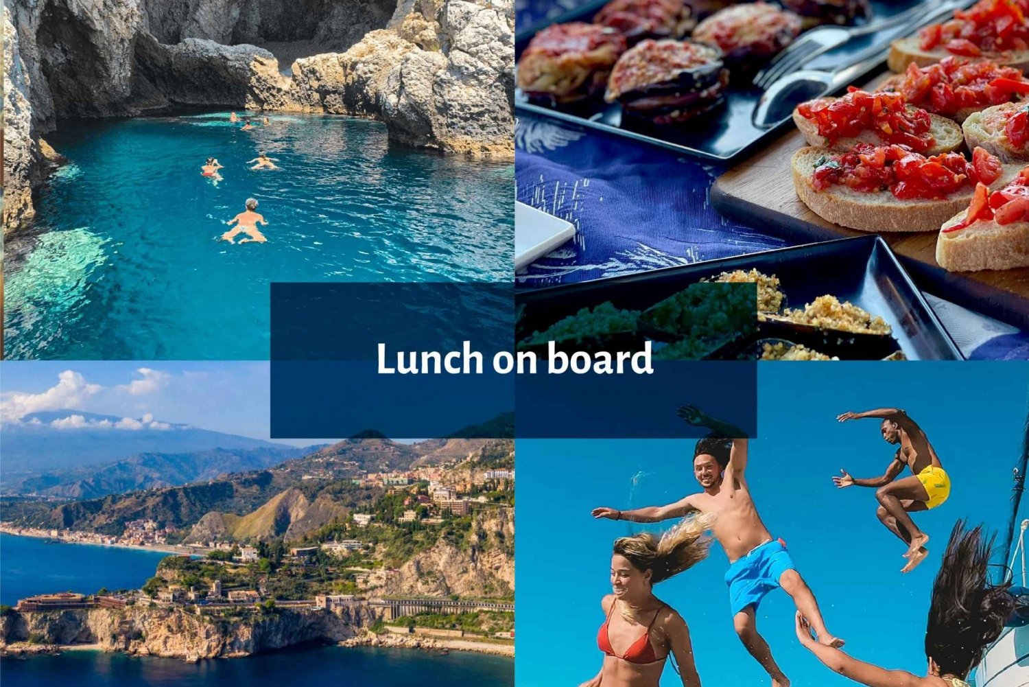 Taormina längs vackra platser med lunchspecialitet