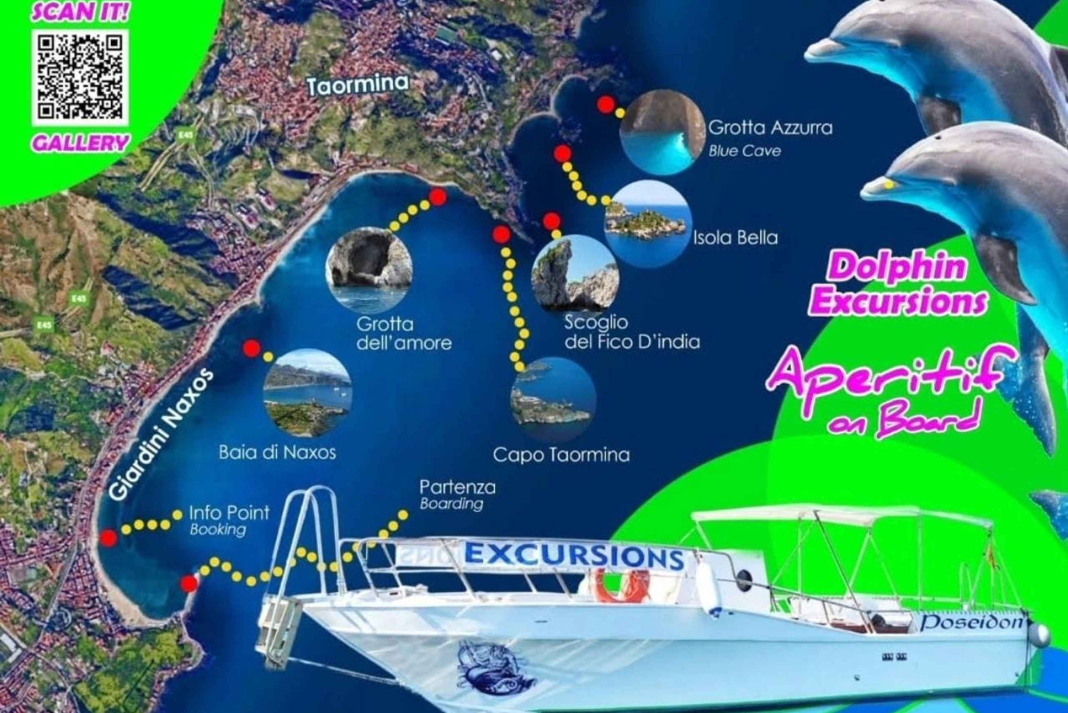 Taormina Giardini Naxos: Boat Tour with Aperitif & SwimMasks