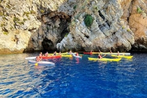 Taormina: Kayak Coastal Tour to Isola Bella and Blue Grotto