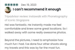Instawalks der ikonischen Singapur Fotografie Dienstleistungen