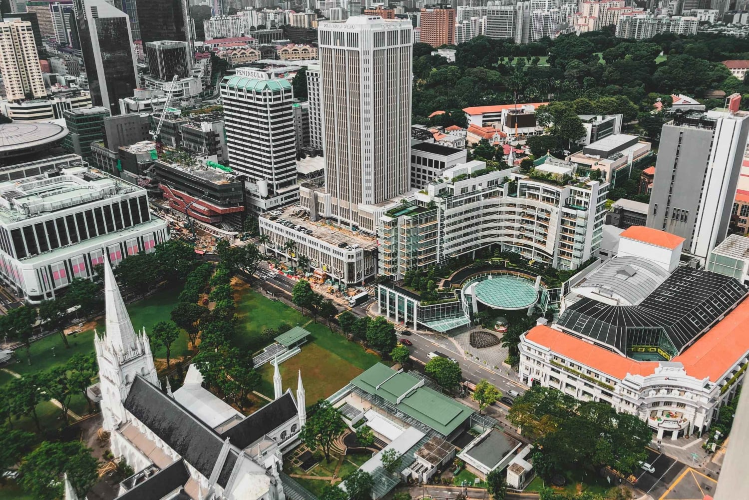Singapore på kvällen: Civic District och Clarke Quay Walk