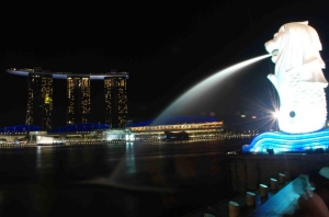 The Merlion and Marina Bay Sands