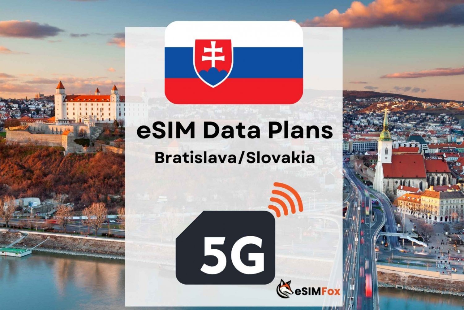 Bratislava: eSIM-internetdatapaketti Slovakian huippunopeaa liikennettä varten