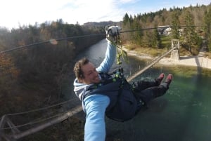 Bled: Rafting og zipline-tur
