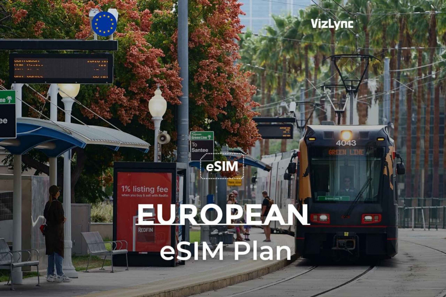 eSIM для путешествий по Европе: 30 ГБ данных + 2 часа звонков (14 дней)