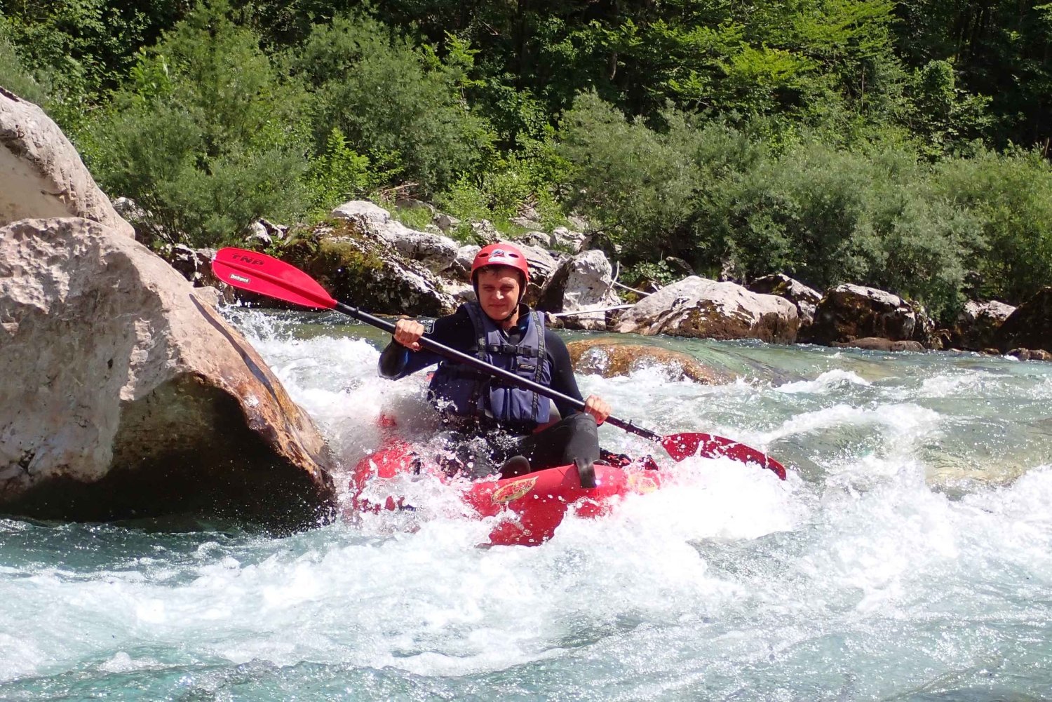 Von Bovec aus: Wildwasser-Kajakfahren auf der Soča