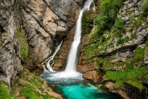 リュブリャナ：サビツァ滝、ボーヒニ湖、ブレッド湖ツアー