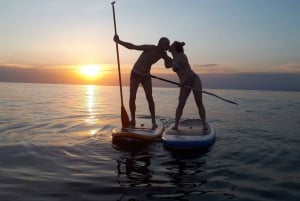 Portorož: stand-up paddlesurftour langs de kustlijn bij zonsondergang
