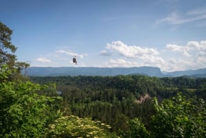 Bled: la tirolina más larga de Europa sobre el río Dolinka.