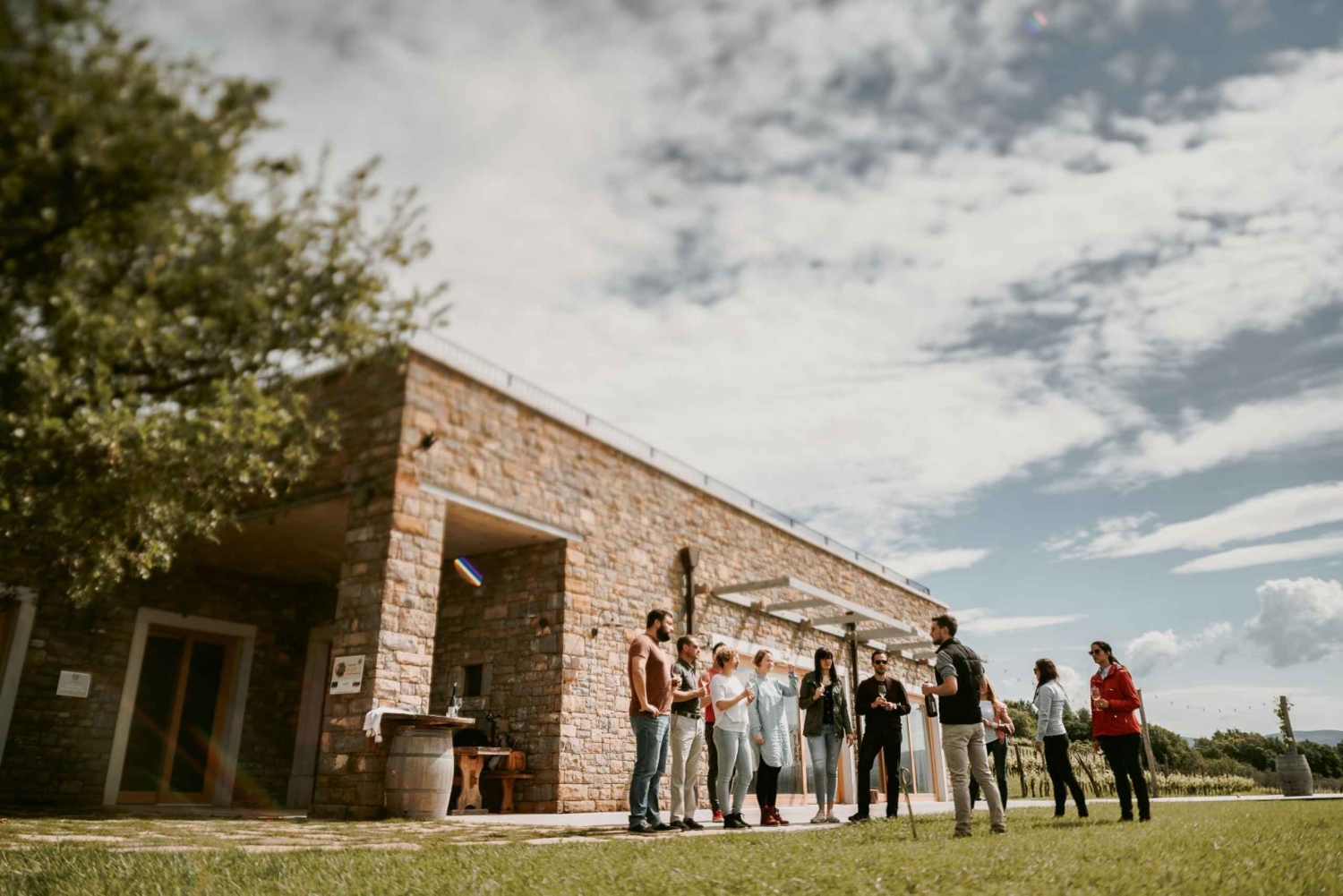 Slovenian viinikierros perheen omistamissa kellareissa