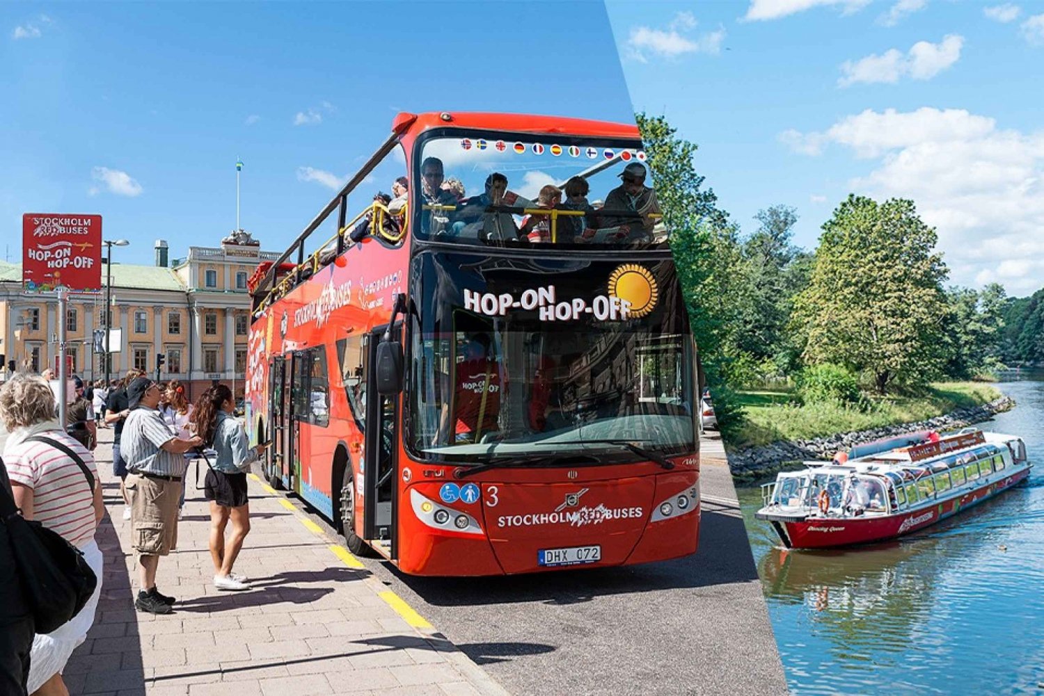 Estocolmo: Opción de autobús turístico Hop-On Hop-Off y barco turístico