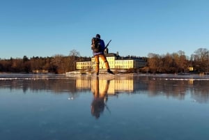 Stockholm: Nordisk skridskoåkning för nybörjare på en frusen sjö