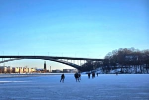 Stockholm: Nordisk skridskoåkning för nybörjare på en frusen sjö