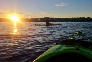 Sztokholm: Wycieczka kajakiem o zachodzie słońca + szwedzka fika