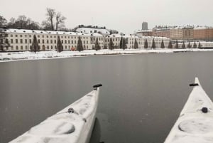 Stockholm : Excursion hivernale en kayak avec option sauna