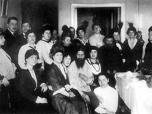 Rasputin in apartment at Gorokhovaya surrounded by adoring followers