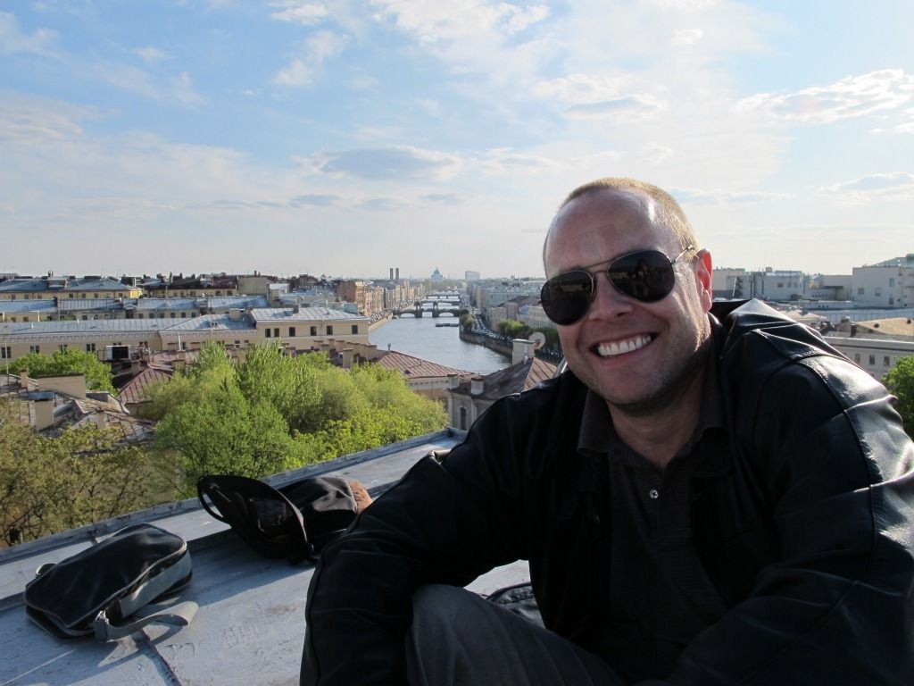 Tim enjoys views of St Petersburg