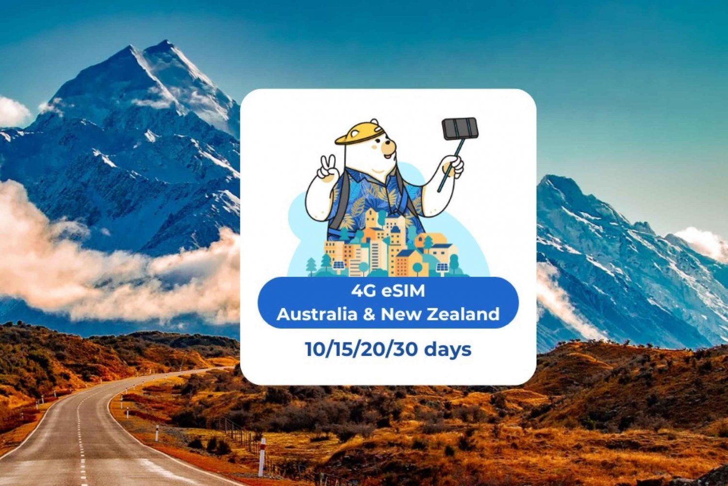 Australia og Newzealand: eSIM mobildata 10/15/20/30 dager