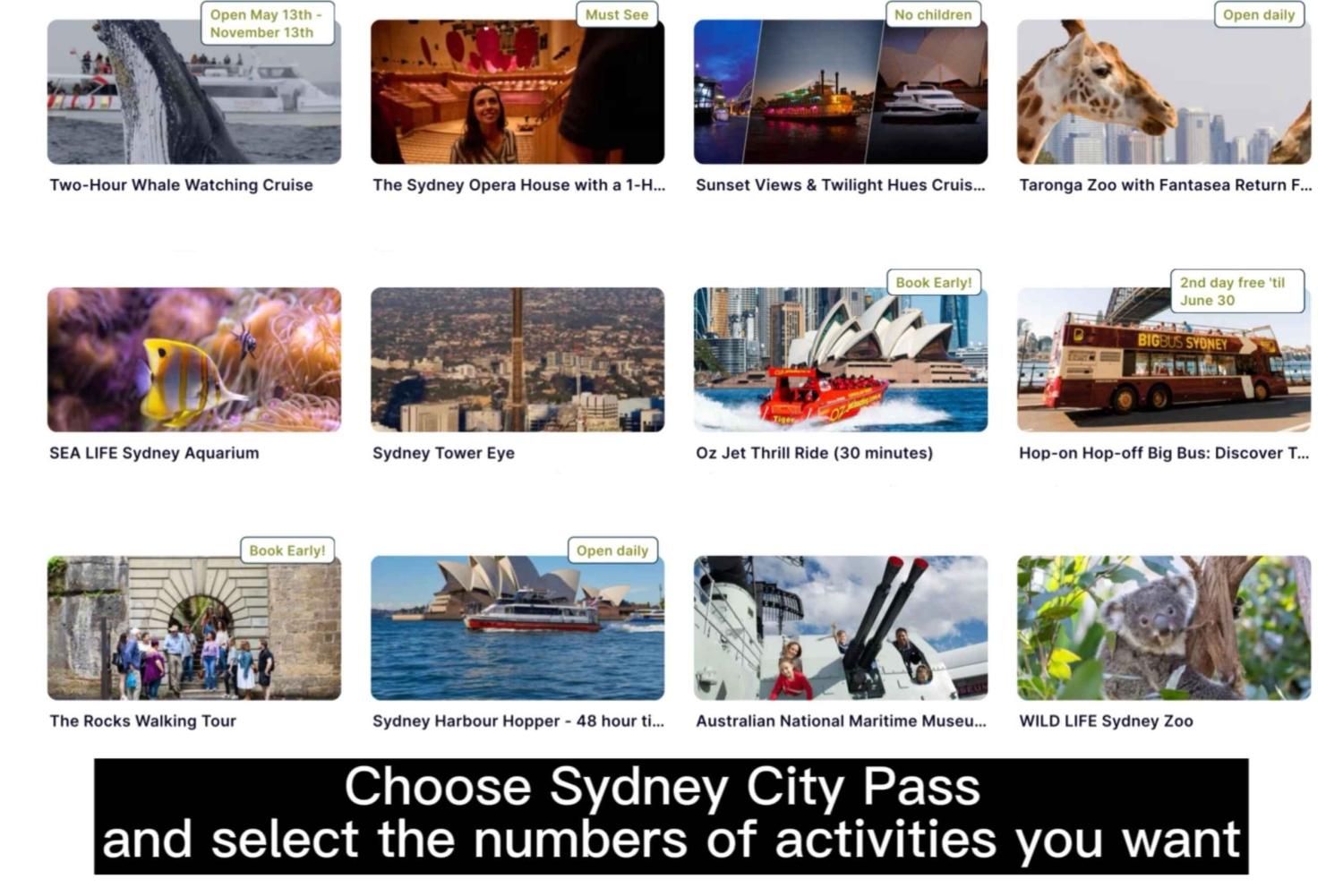 Sydney: Tour de 4 dias com ônibus hop-on hop-off e City Pass Combo