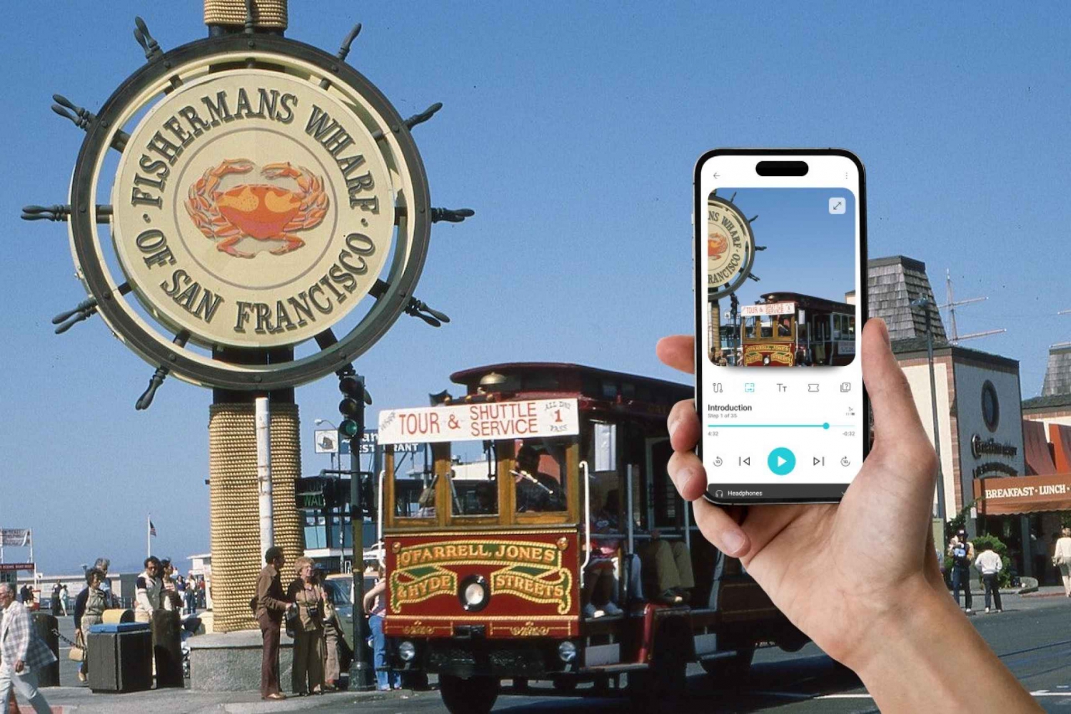 Audio-tur til Fisherman's Wharf i appen