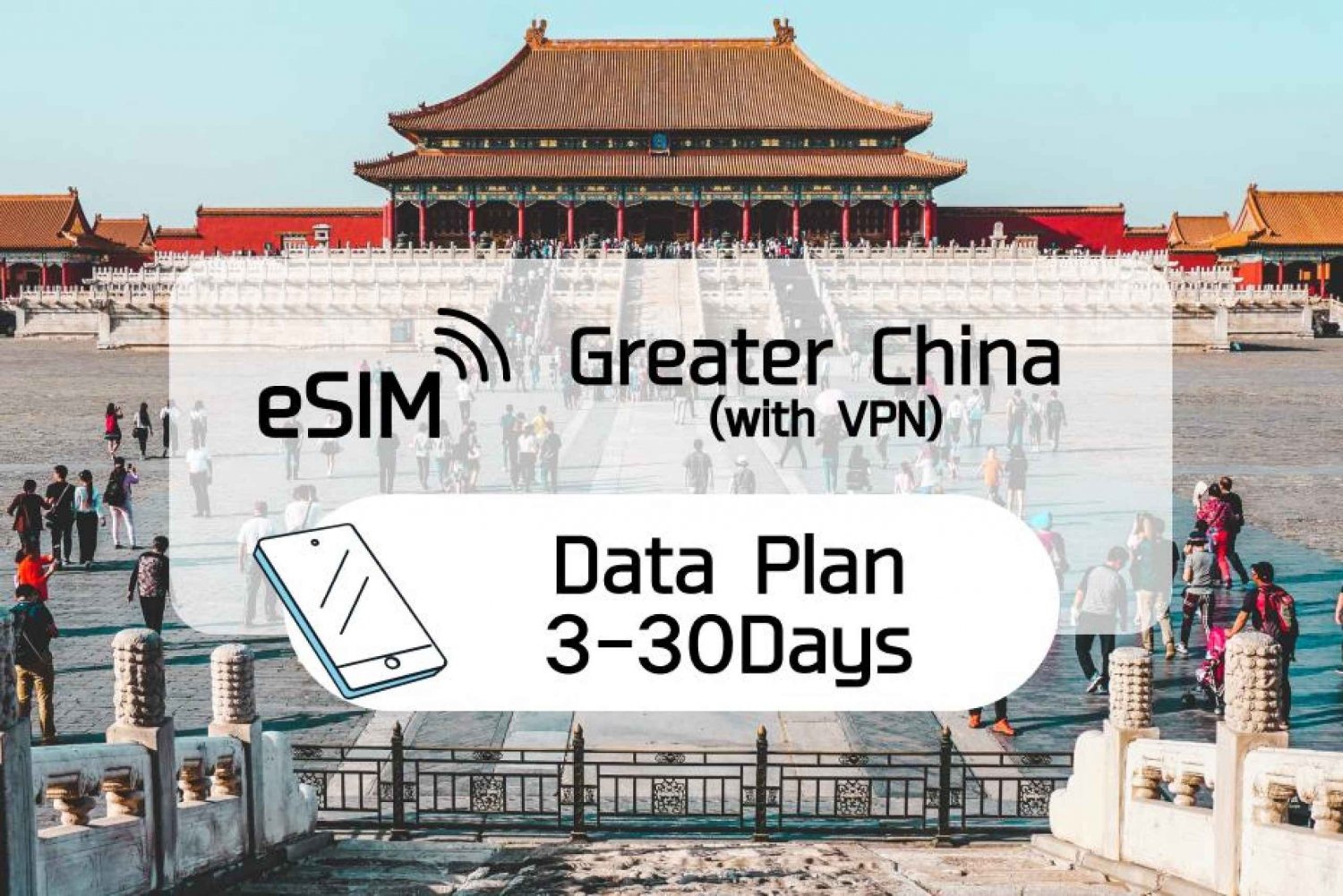 Stor-Kina (med VPN): 5G eSim mobildata-dagsplan