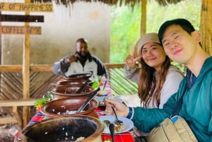 Excursión de 1 día a un pueblo masái, las cascadas de Materuni y un tour de café