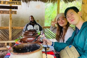 Excursión de 1 día a un pueblo masái, las cascadas de Materuni y un tour de café