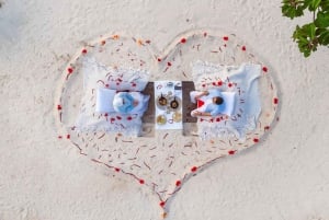 Cena romántica en la playa con fotos