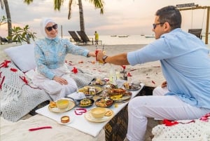 Cena romántica en la playa con fotos