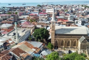 Street food market walking tour in Stone town with transfer