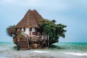 Simma med sköldpaddor i Salaam-grottan, Kuza-grottan och The Rock-restaurangen