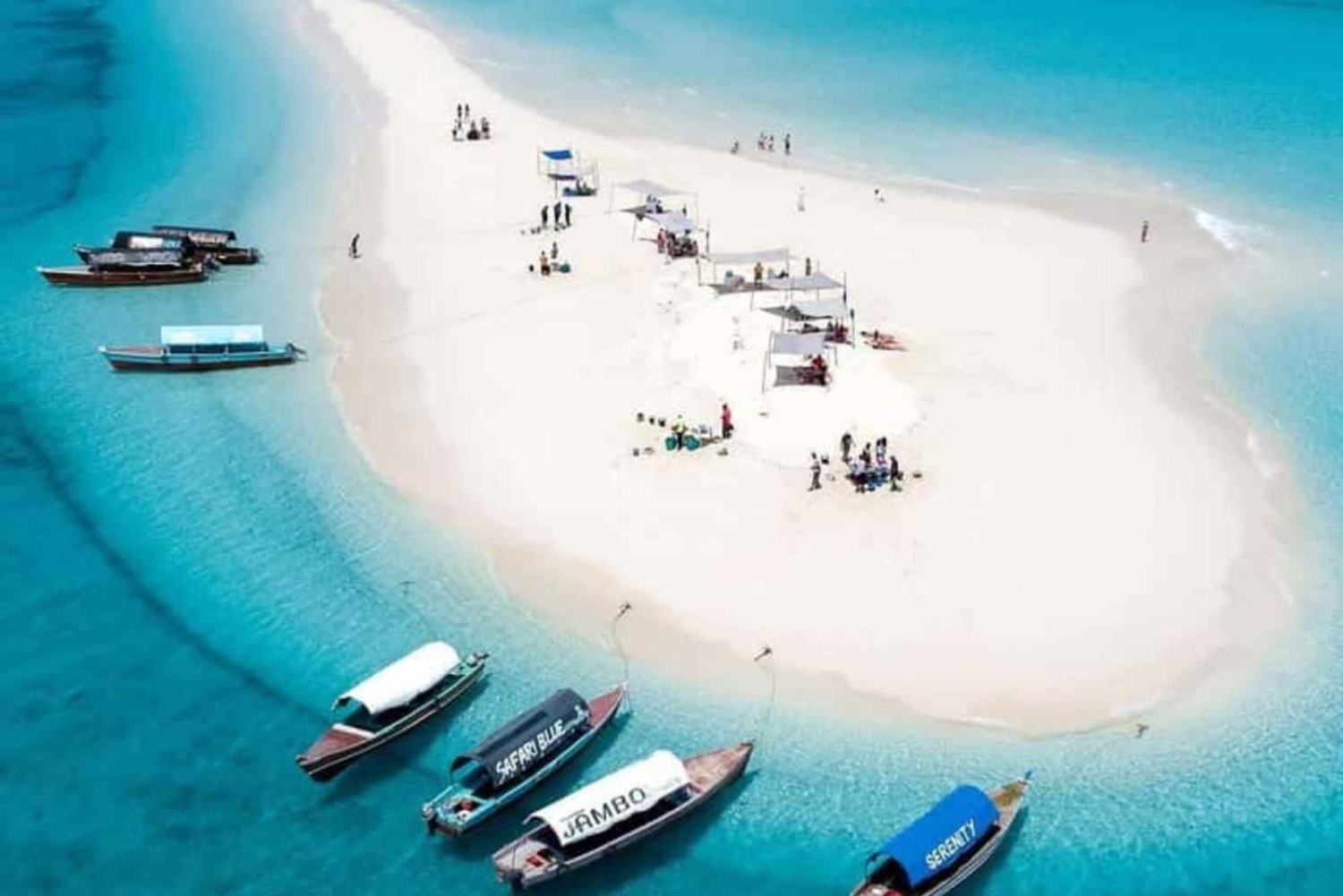 Jozani-metsä, Prison Island ja Nakupenda Sandbank lounaalla