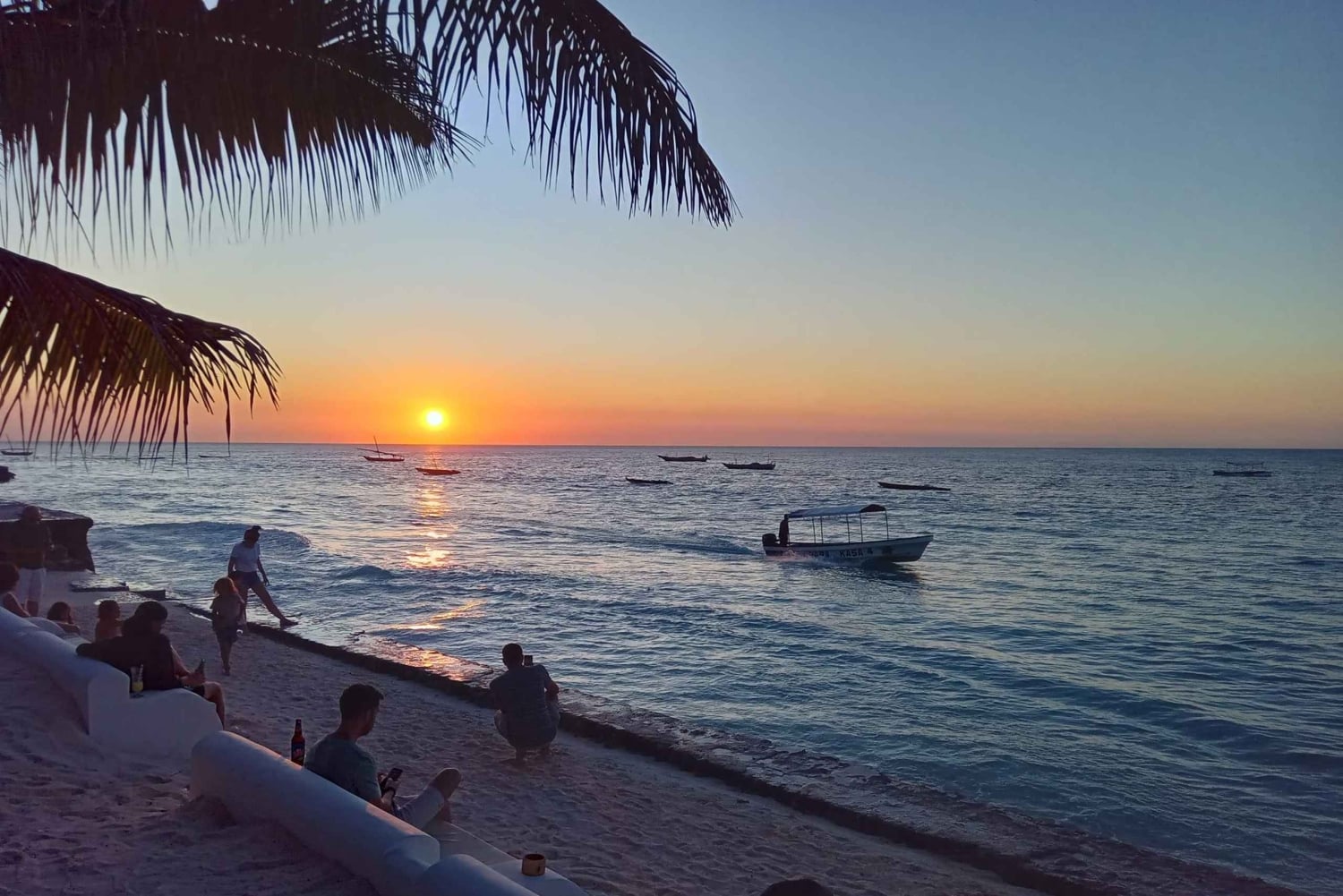 Zanzibar: rondvaart tijdens zonsondergang op een glazen boot naar het eiland Mnemba