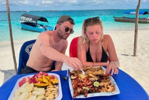 Zanzibar: Passeio de um dia Safari Blue com marisco e mergulho com snorkel