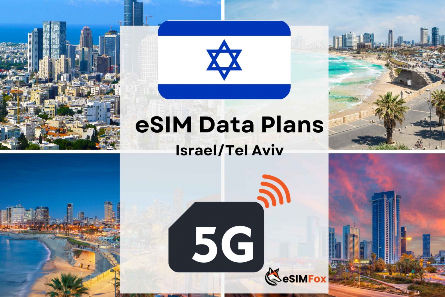 Tel Awiw: Plan danych internetowych eSIM dla Izraela 4G/5G