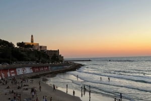 Tel Aviv: Jaffa Sunset Kväll Skyline Vandringstur