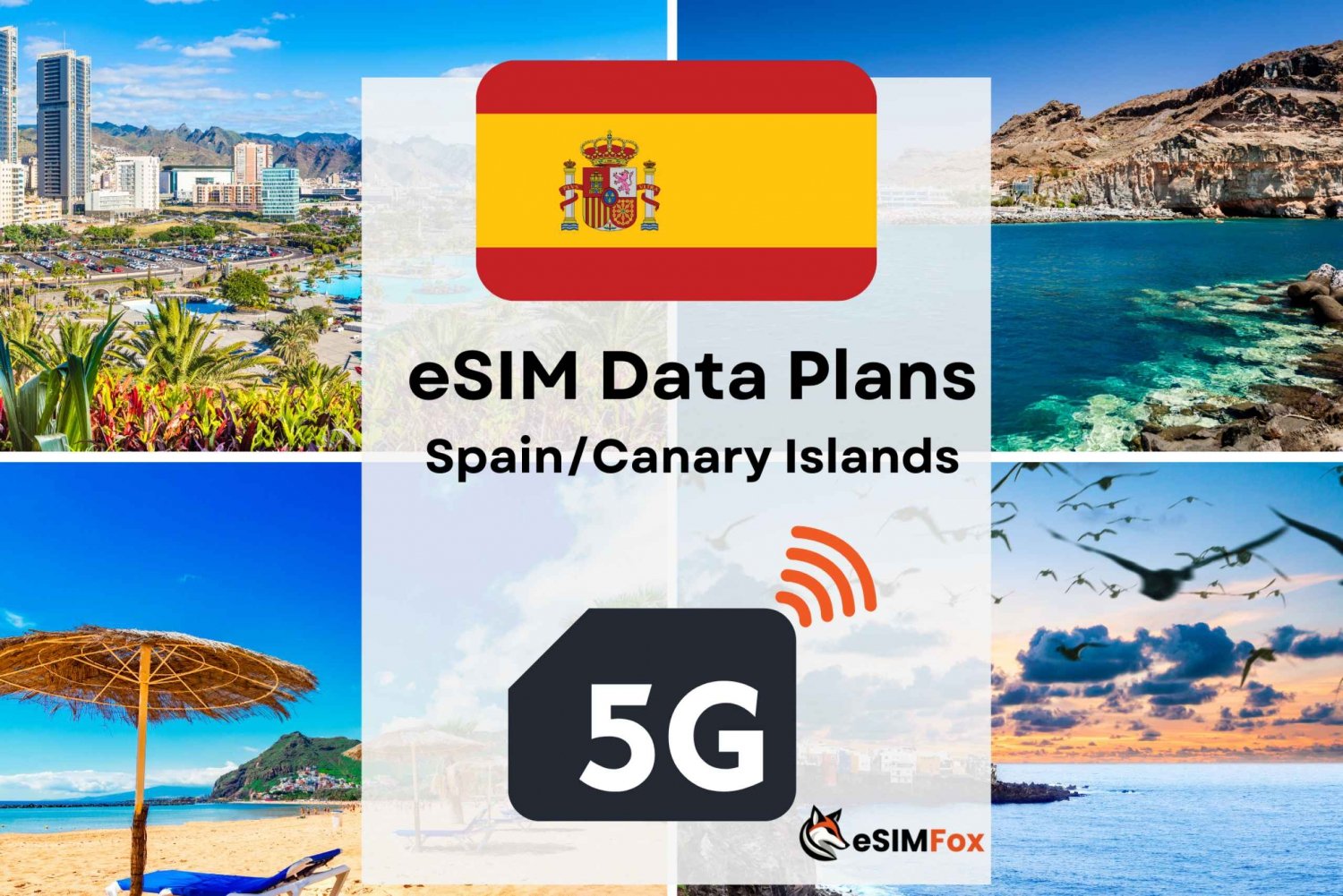 Canarische Eilanden: eSIM internet data abonnement voor Spanje 4G/5G