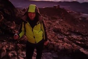 Hiking Summit of Teide by night for a sunrise and a Shadow