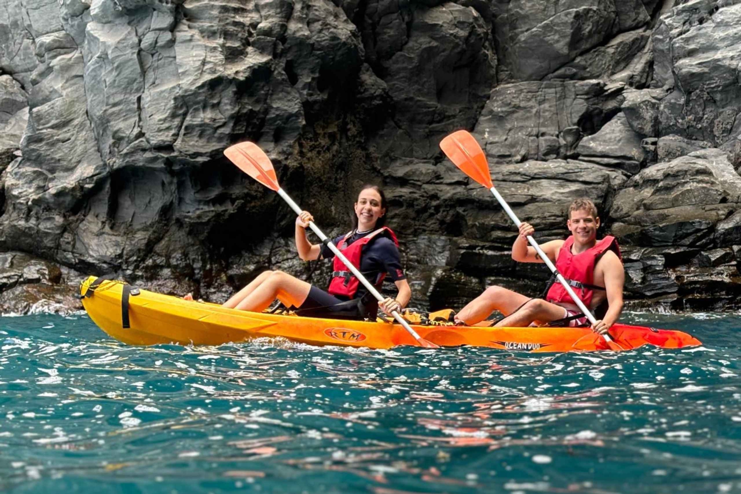 Teneriffa: Palm-Mar Doppelkajakverleih mit Schnorchelausrüstung