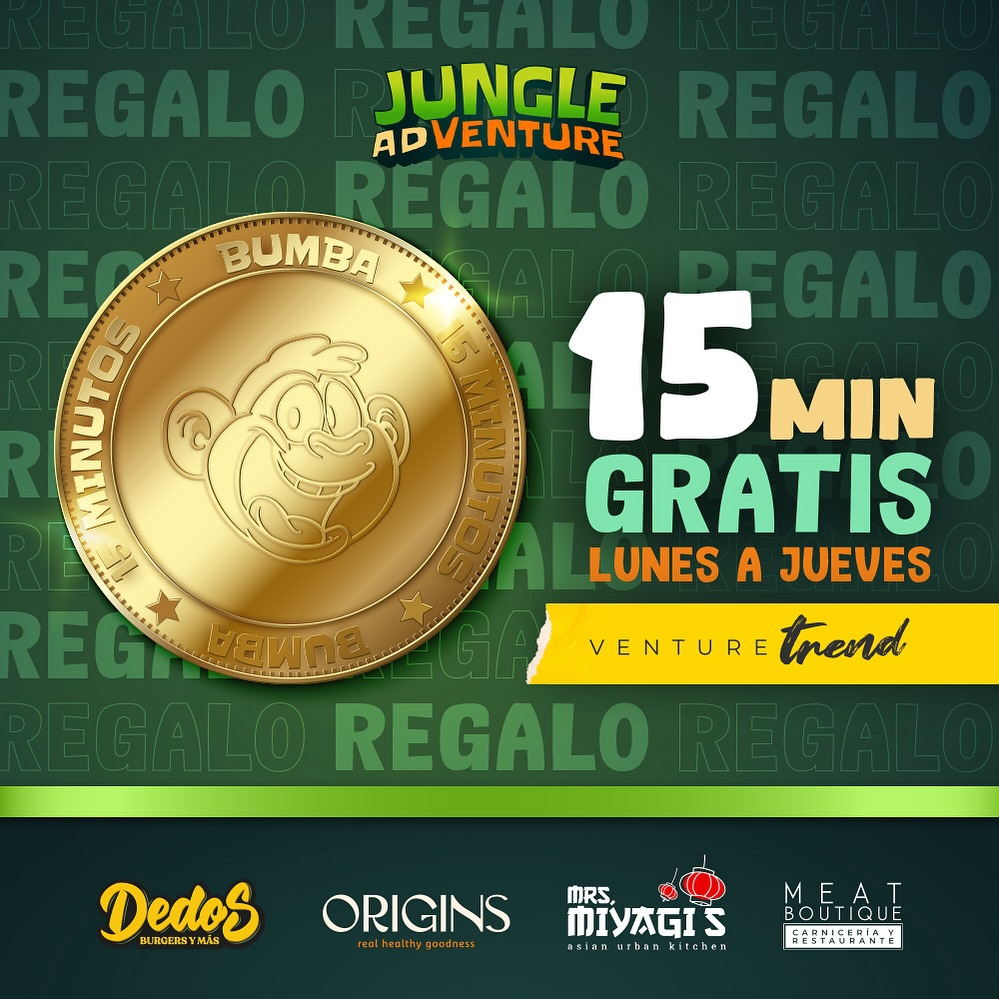 15 minutes free at Jungle Adventure in X-Sur