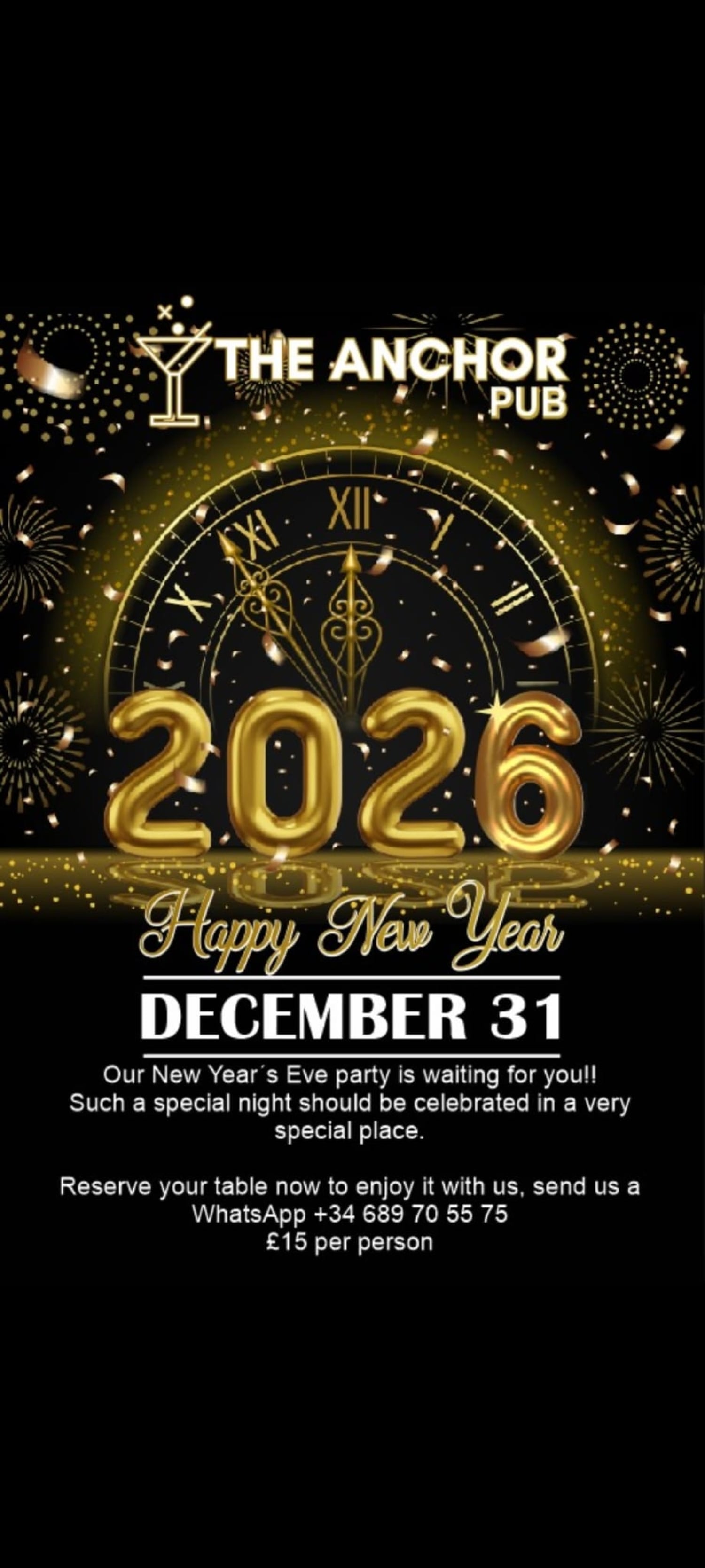 Nyårsfest på The Anchor Pub