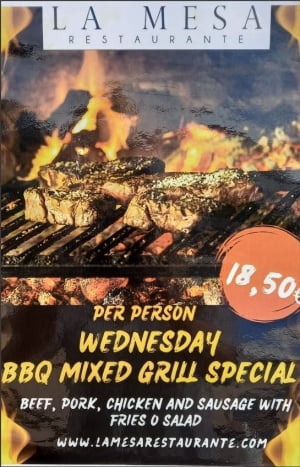 BBQ Mixed Grill -erikoisuuksia La Mesa -ravintolassa, Amarilla Golf