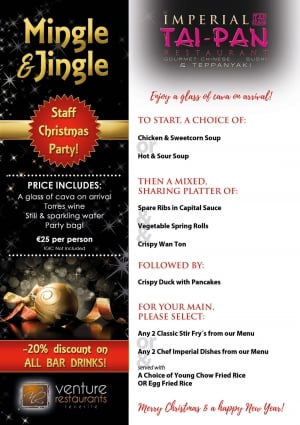 Book Your Christmas Party at Imperial Tai-Pan Restaurant