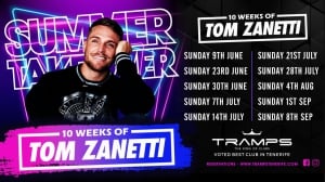 Tom Zanetti ao vivo em Tramps, Tenerife Verão 2024