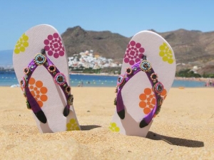 Flip flops on a Tenerife beach