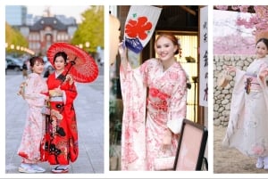 Tokio: Asakusan kimonovuokraus, hiusten muotoilu ja meikki