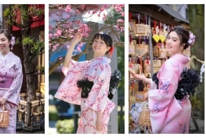 Tokio: Asakusan kimonovuokraus, hiusten muotoilu ja meikki